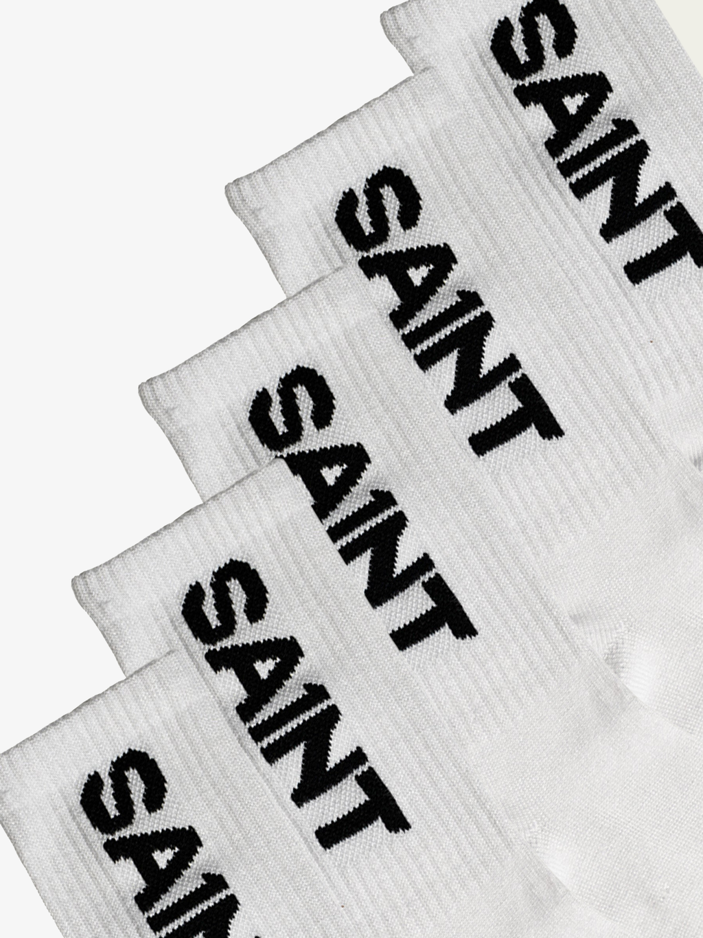 SA1NT Bamboo Crew Socks, 5 Pack | White