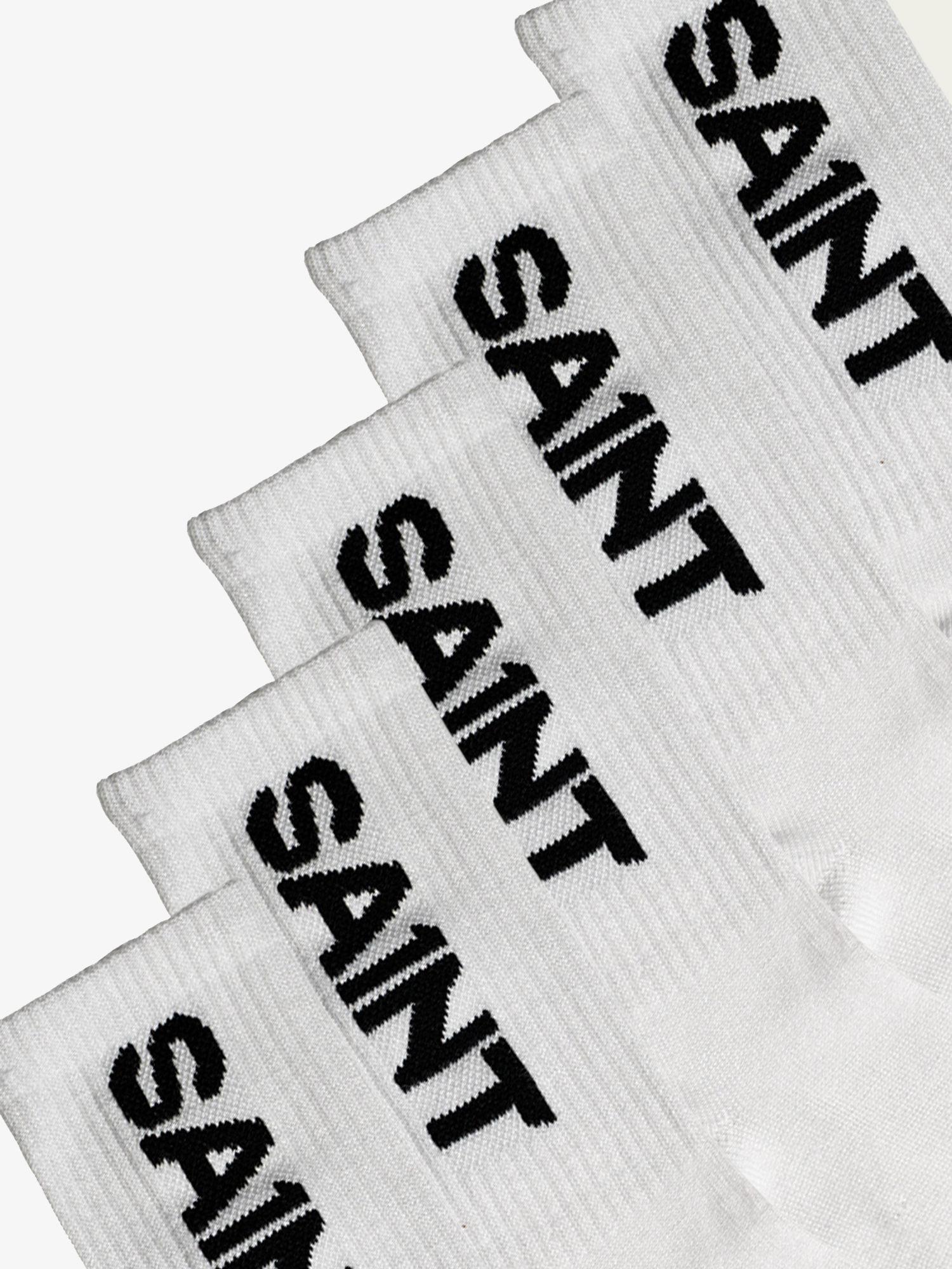 SA1NT Bamboo Crew Socks, 5 Pack | White