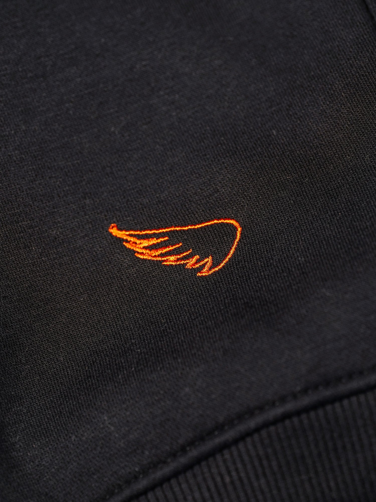 Embroidered Cotton/Tencel Hoodie | Black