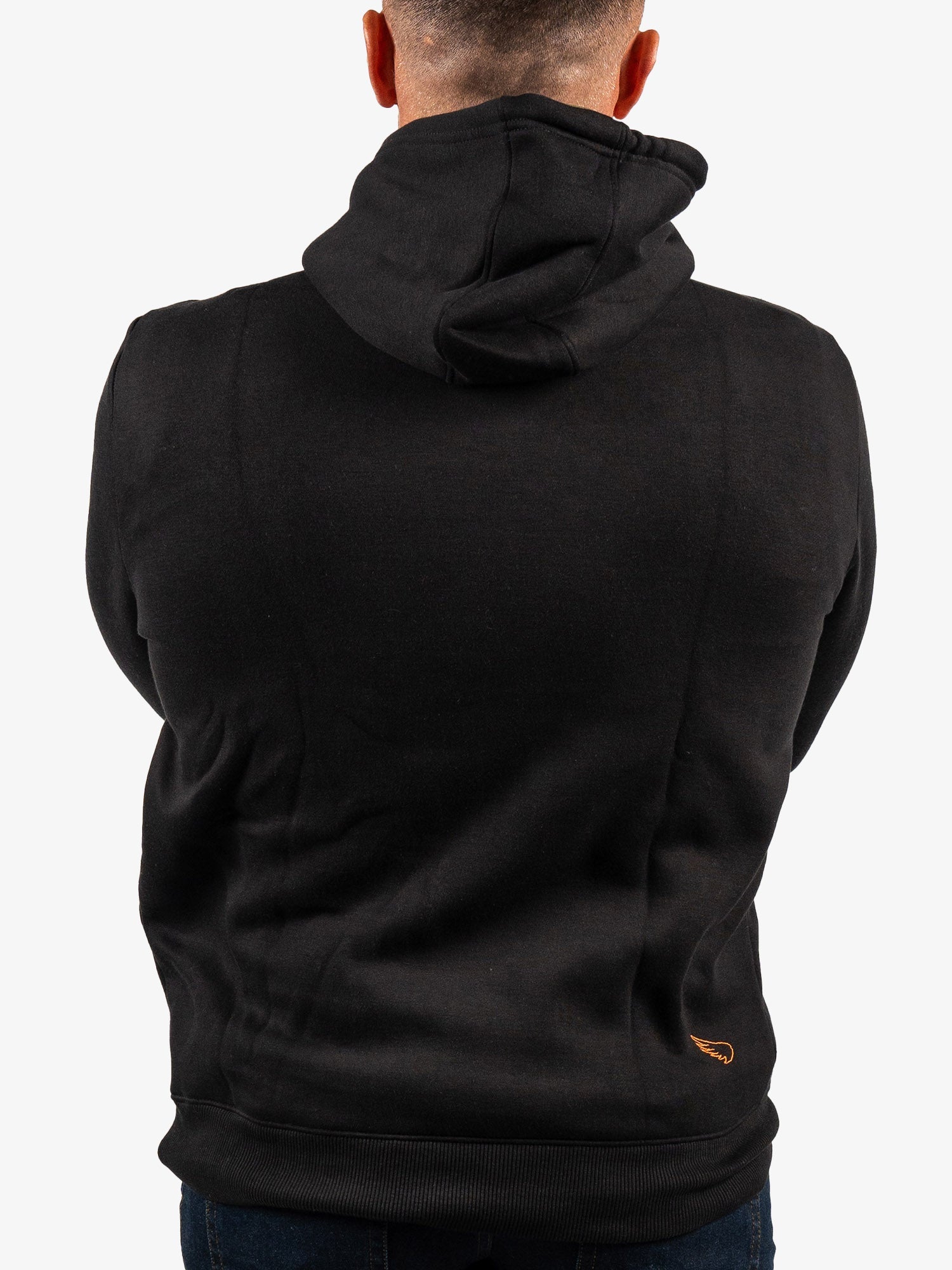 Embroidered Cotton/Tencel Hoodie | Black