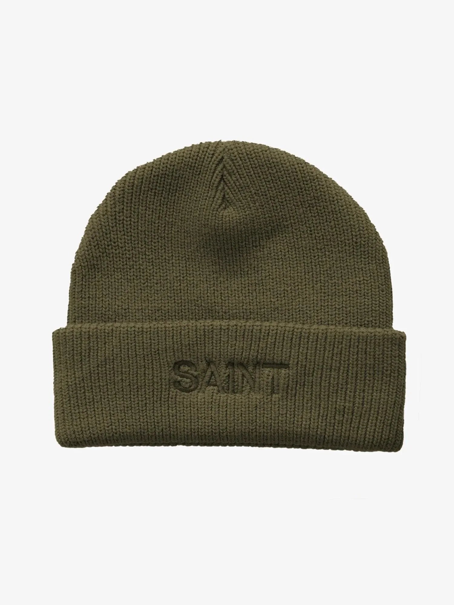 Unisex SA1NT Skull Beanie | Moss Green